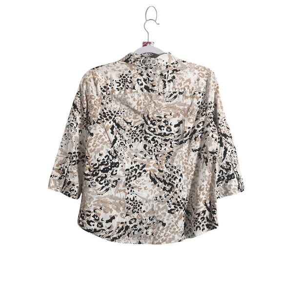 212 Collection Womens Top PM Animal Print Stretch Blouse - Picture 2 of 3